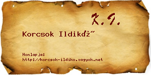 Korcsok Ildikó névjegykártya