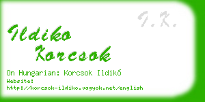 ildiko korcsok business card