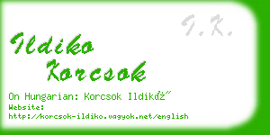 ildiko korcsok business card